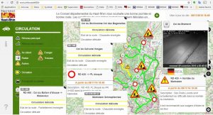 Résumé de l'état des routes départementales du 8-11-2016 (www.inforoute68.fr)