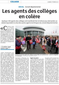 DNA - Edition Colmar Ried (07.02.17) - Les agents des collèges en colère #ATC