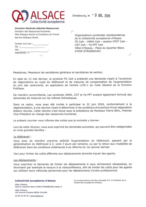Décision de refus du Président de la CeA